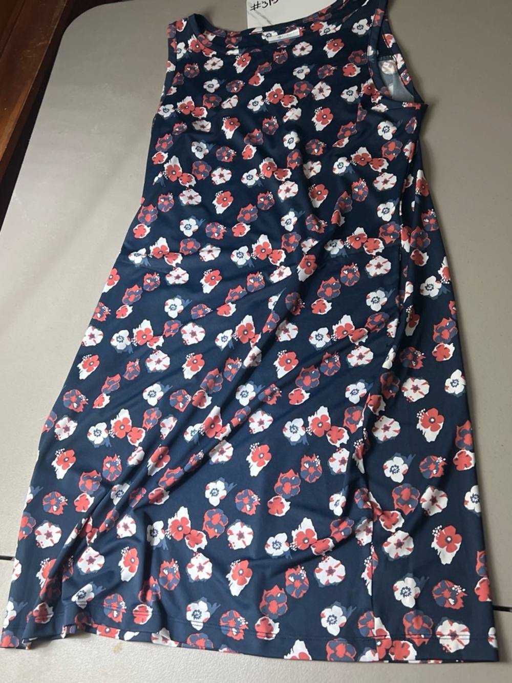Columbia Navy Maxi Dress with Red & White Floral Print